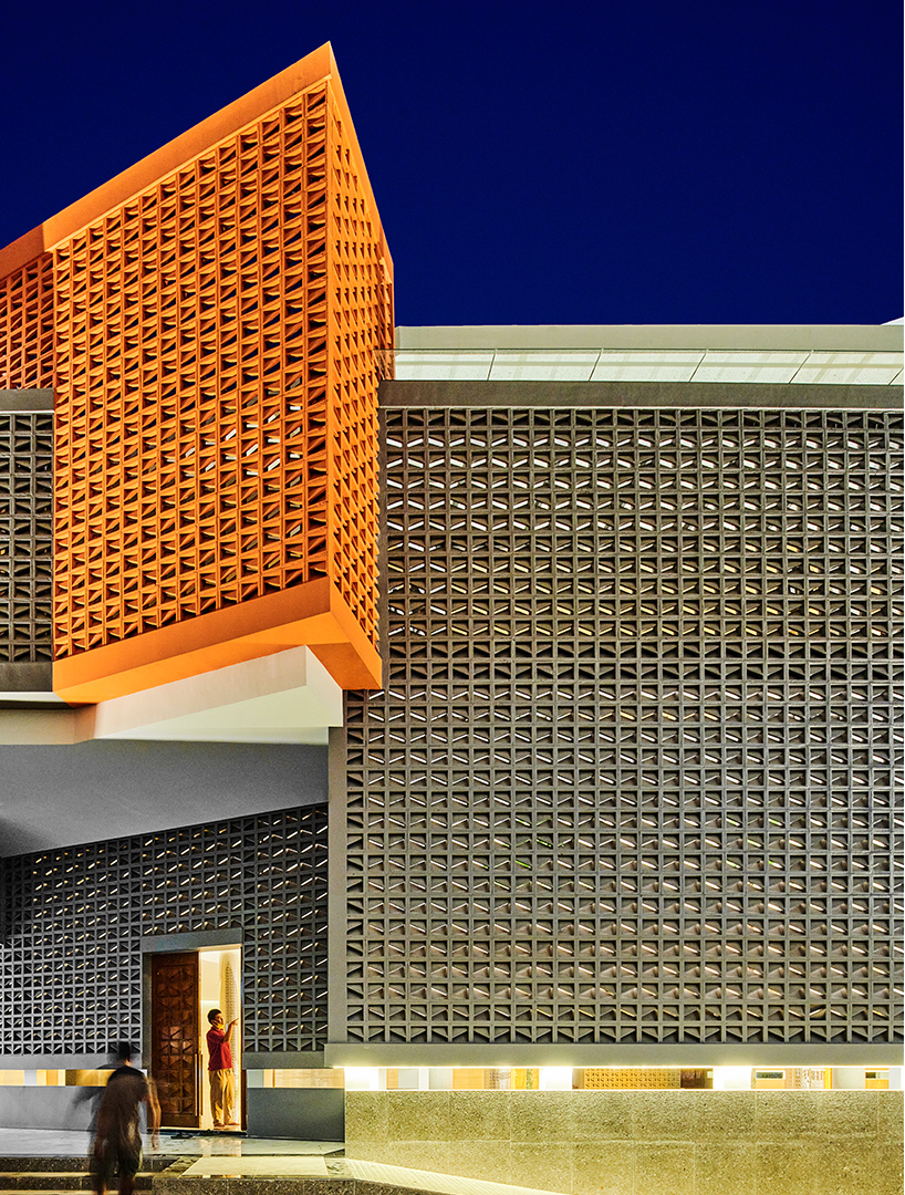 RAD+ar completes bioclimatic mosque in indonesia with perforated brick facade