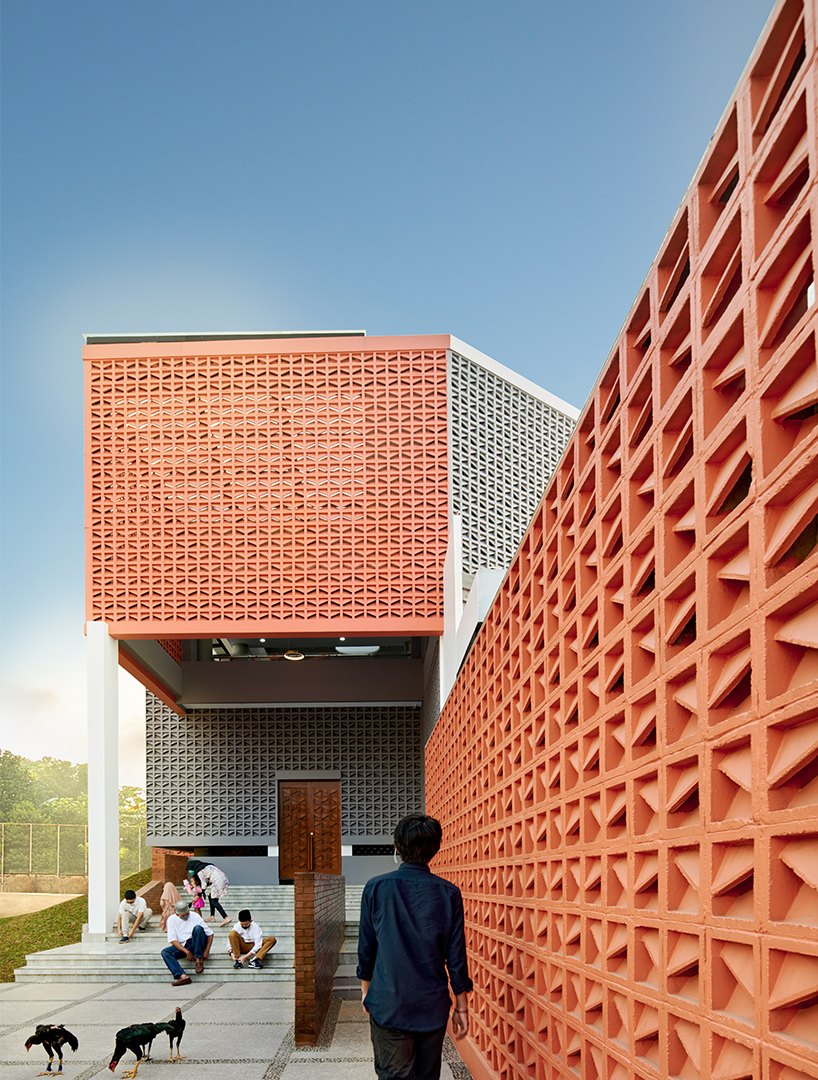 RAD+ar completes bioclimatic mosque in indonesia with perforated brick facade