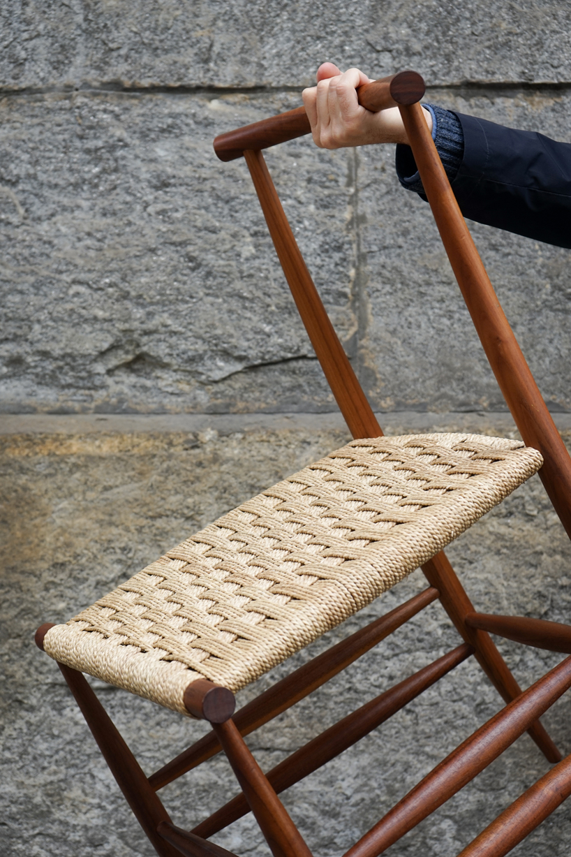 'pelleossa revisited' by francesco faccin for miniforms features a handmade rush seat