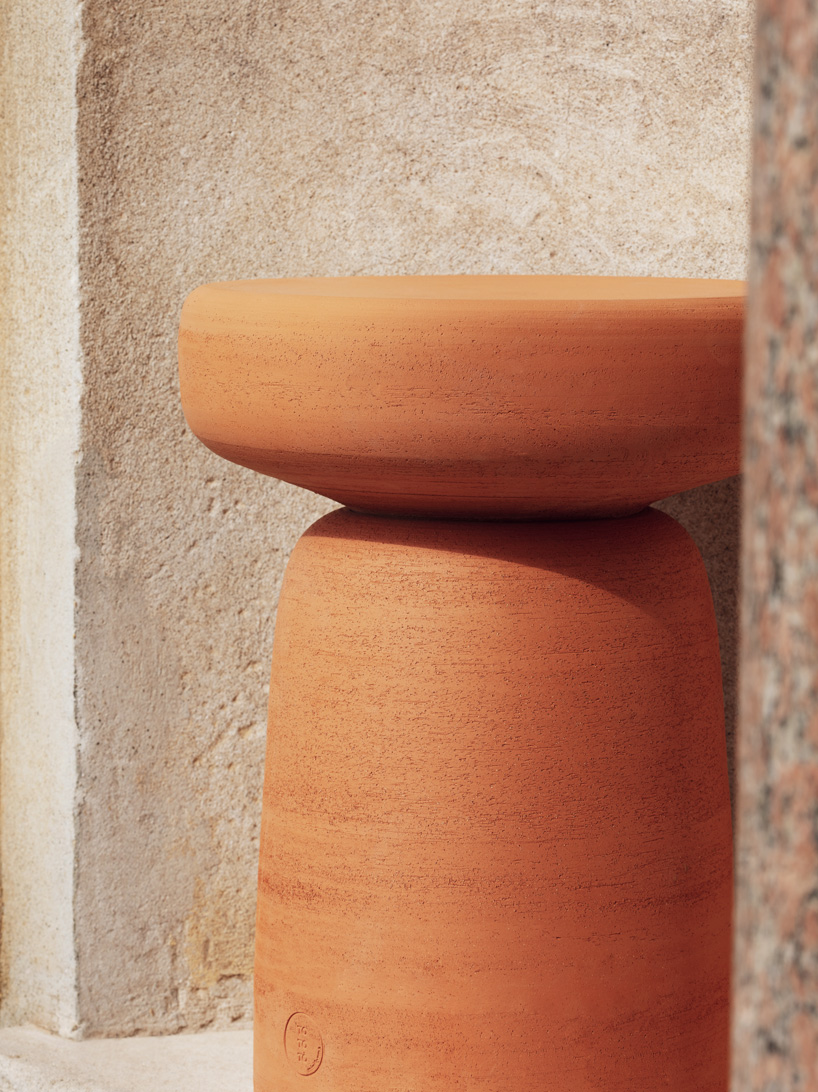 italian artisans hand sculpt miniforms' tototò coffee table from tuscan terracotta 