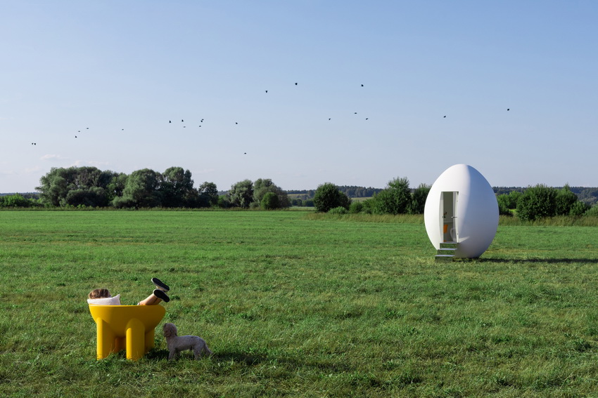 gregory orekhov builds egg-shaped playhouse to simulate 'life