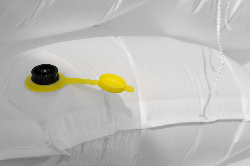 air-filled sandbag installation by gregory orekhov creates soft circular barricade in france