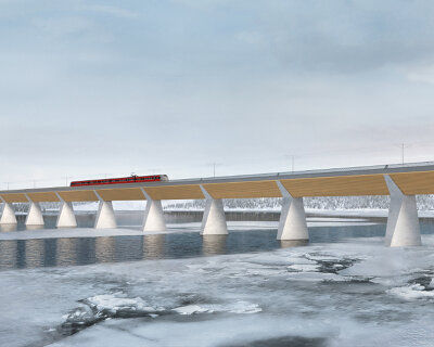 ZJA & IV-consult propose sustainable wooden railway bridge in norway