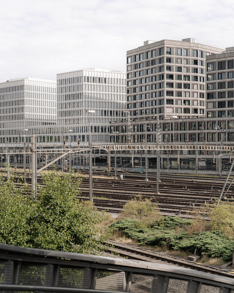 Puente peatonal Zurich Negrelli y densa red ferroviaria 12