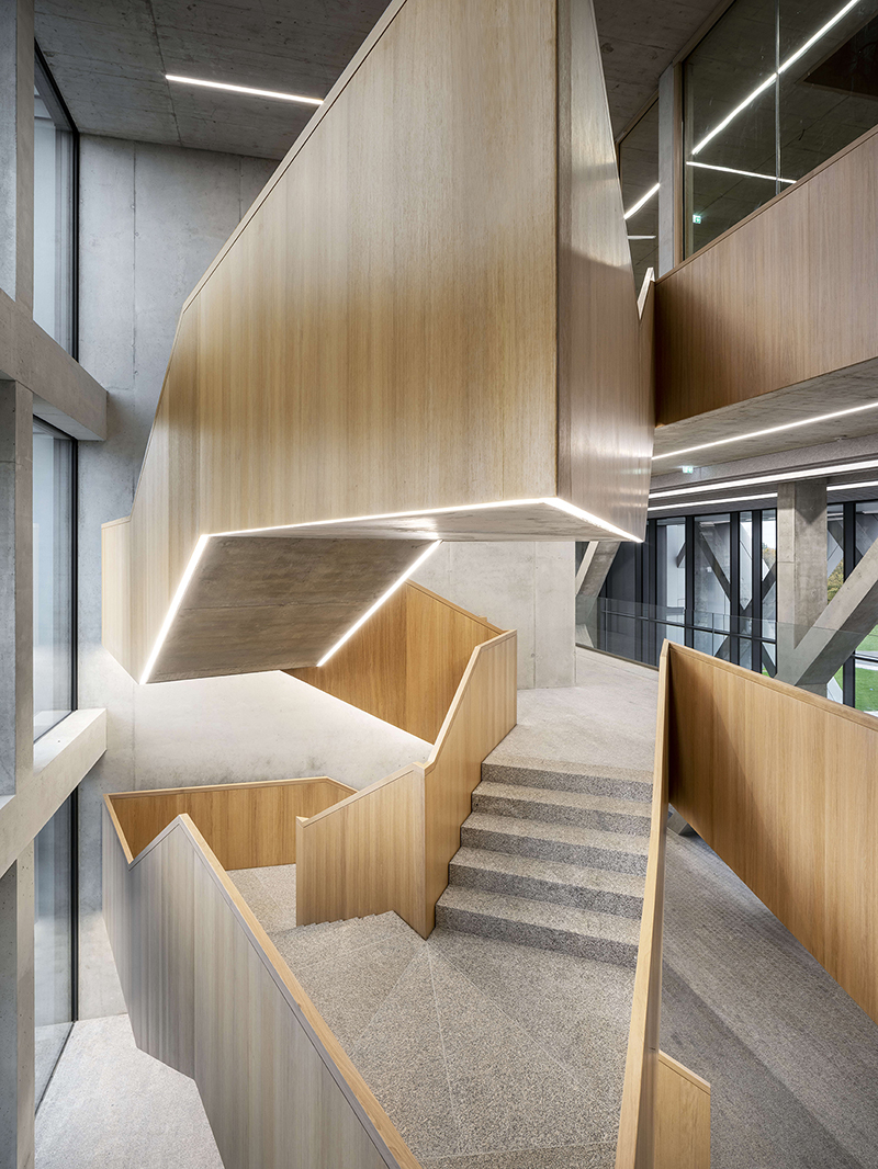 a concrete skeleton encases IGZ campus in germany, designed by j. mayer h. 