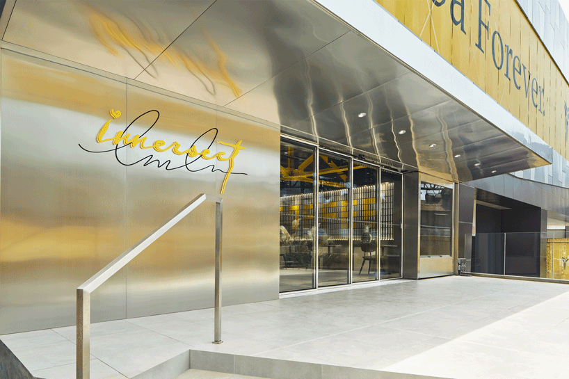 tailor WEY applies cool metallic surfaces to futuristic coffee lab in shanghai designboom
