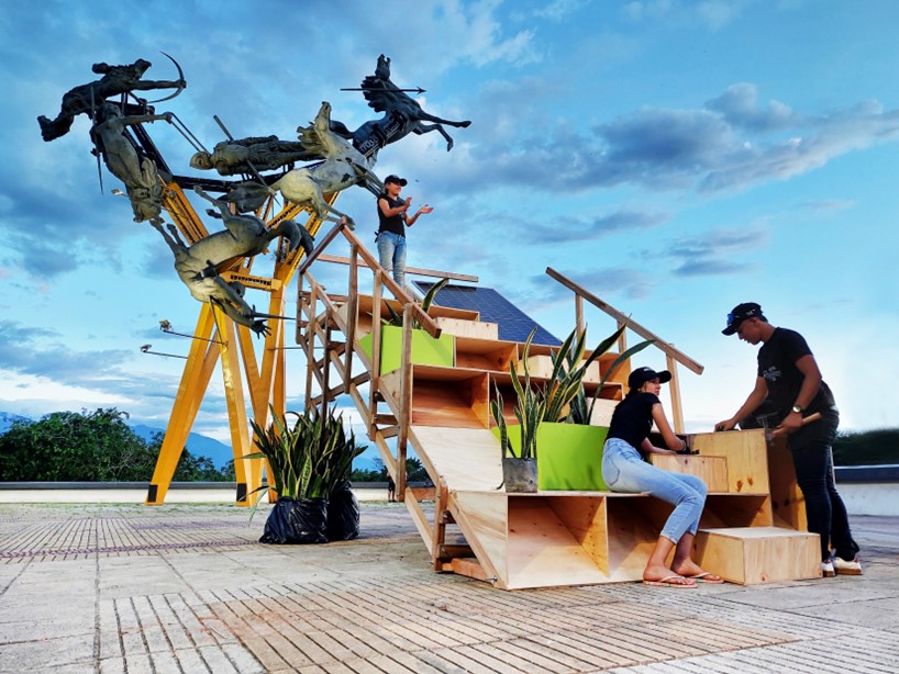 solar-panelled furniture ‘yuma lab’ rethinks the dynamics of cities