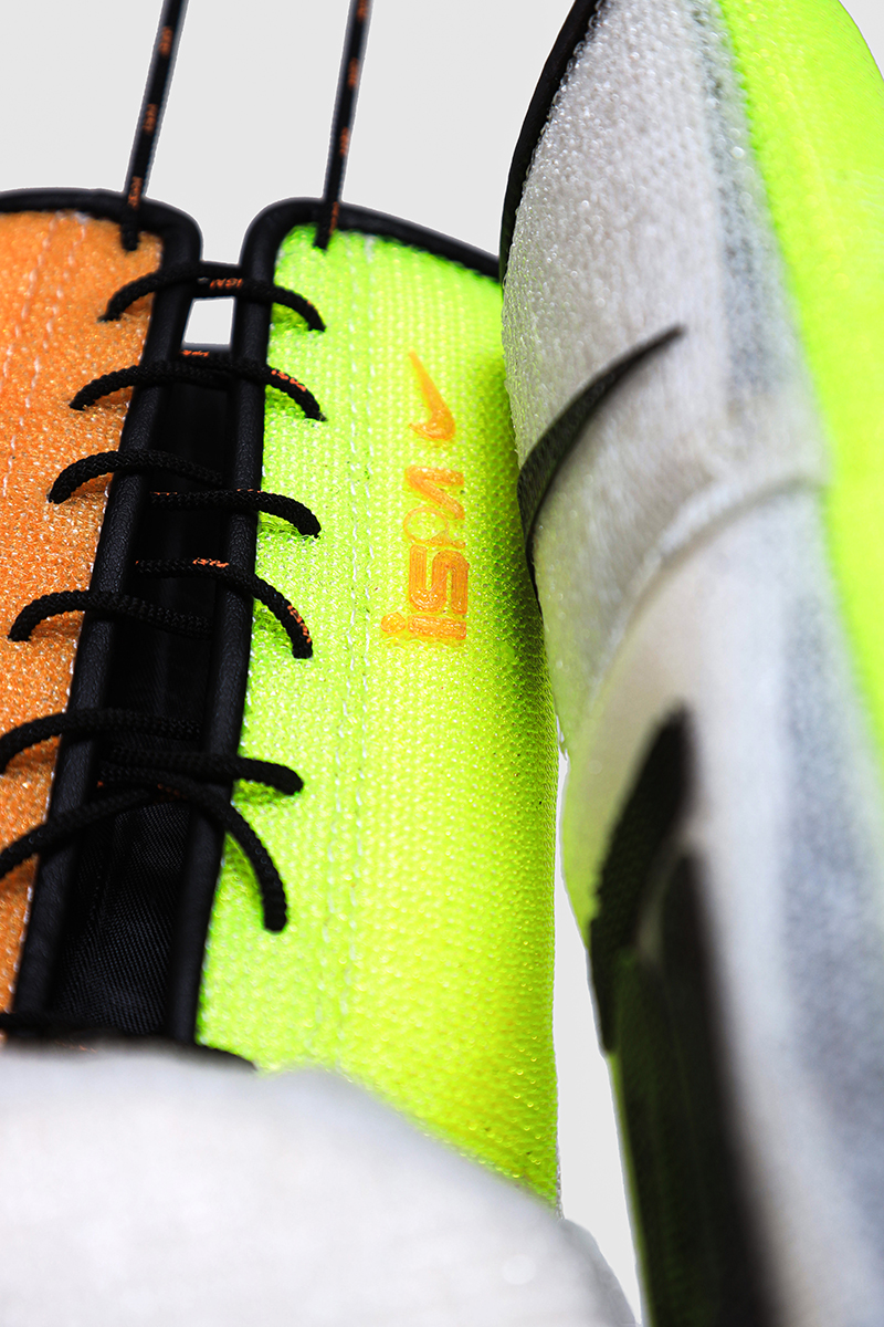 haneul kim disassembles NIKE's ISPA shoes turning them into colorful boxing gear