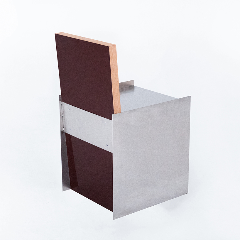 mother-of-pearl lacquerware & stainless steel form korean chair collection