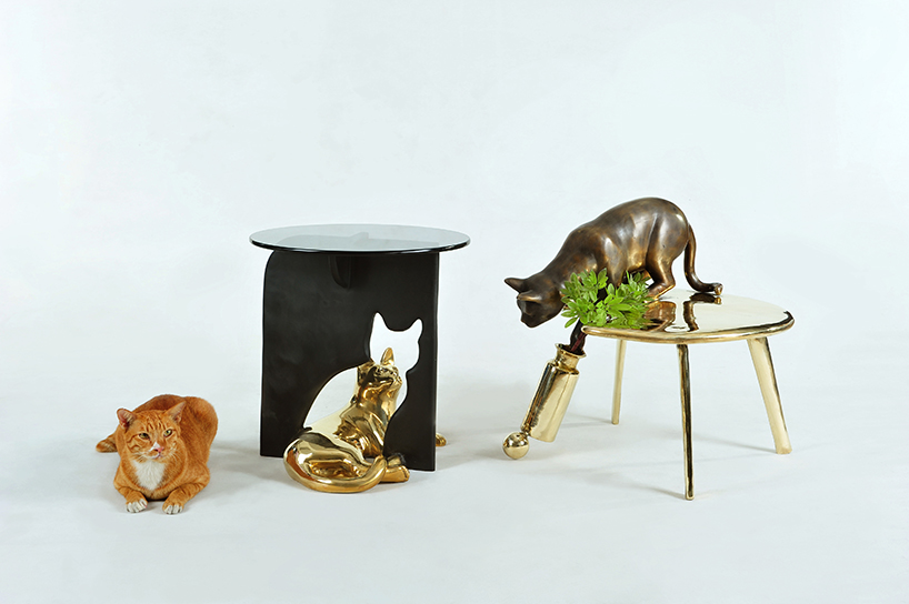 brass dogs, cats & frogs form apiwat chitapanya's quirky furniture