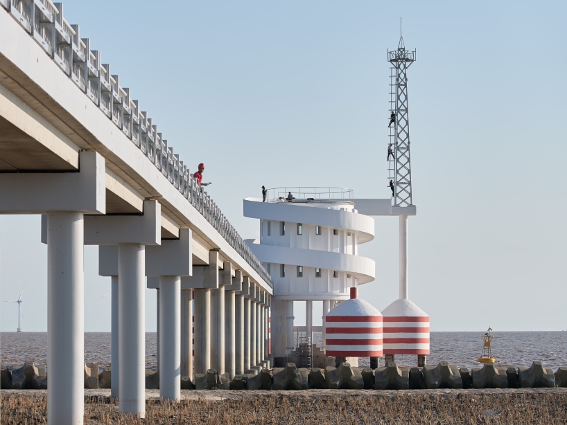 sea monitoring stations twist and swirl along shanghai's coastline