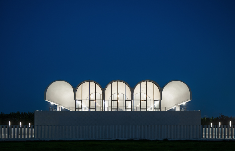 continuous barrel vault roof tops HELLO gas pavilion in china
