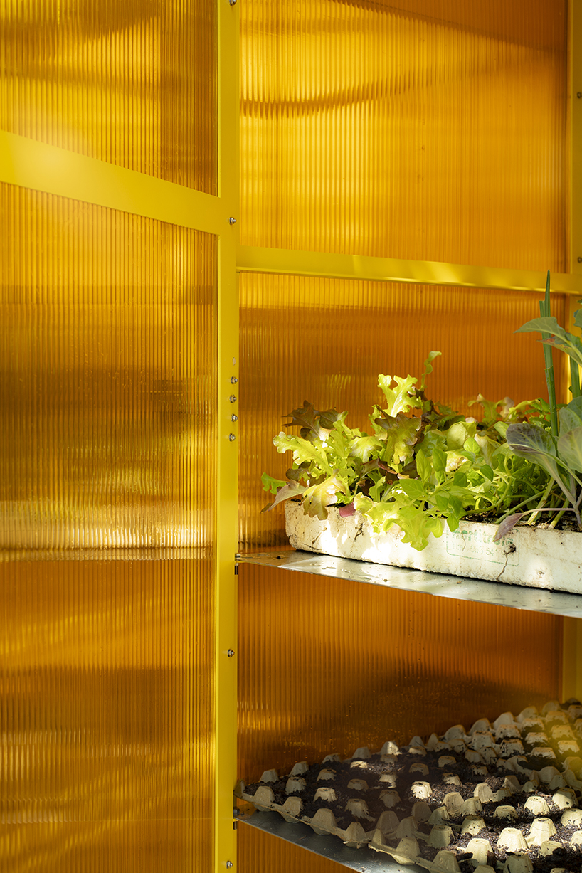 modular yellow greenhouse&nbsp;travels on wheels through portugal for seed germination