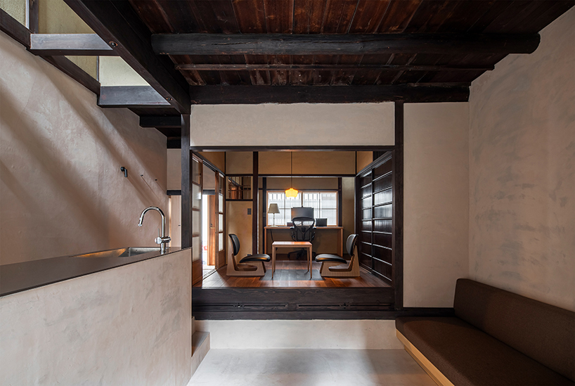 Former textile workshop converted into modern machiya residences in Kyoto