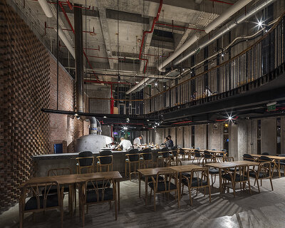 ‘ark pavilion for pizza 4P'S’ by takashi niwa architects displays history and memories of hai phong