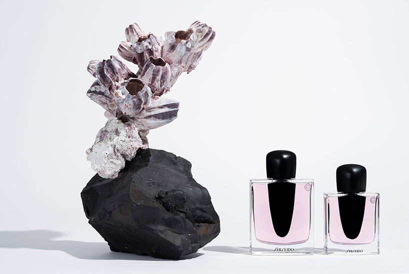 constance guisset unveils glass perfume bottle with biface-like cap for shiseido
