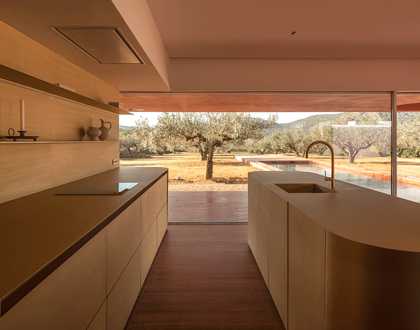 balzar arquitectos plants valencian residence's red steel volume in an olive grove