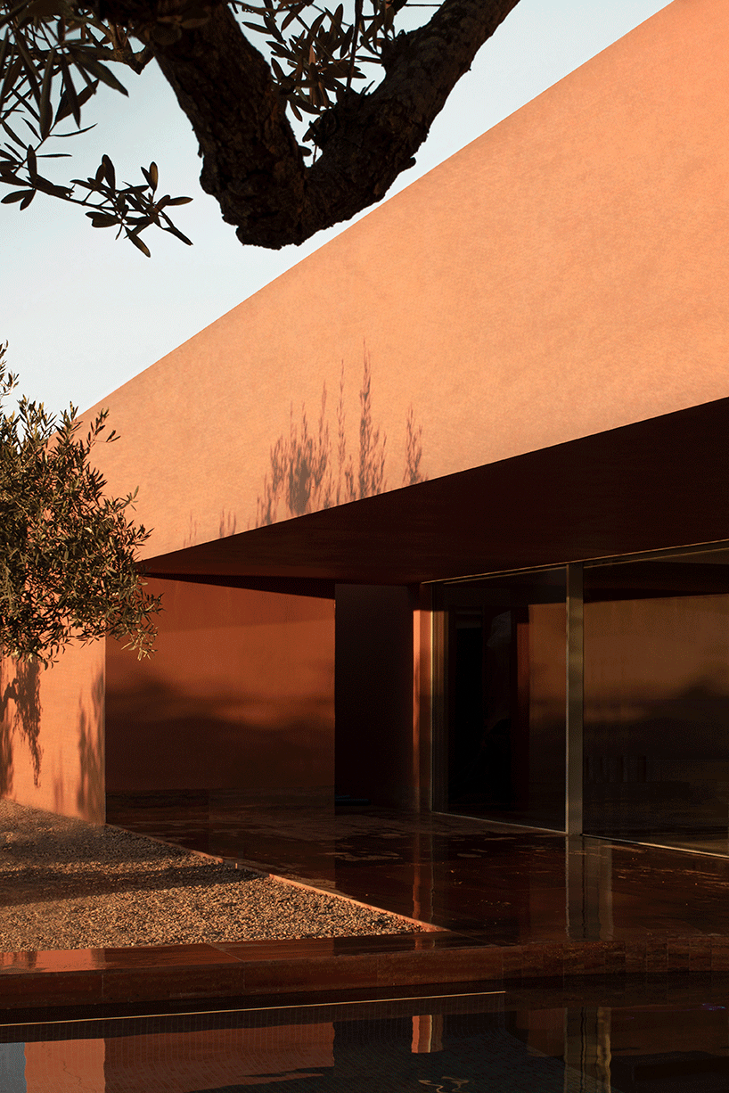balzar arquitectos plants valencian residence's red steel volume in an olive grove