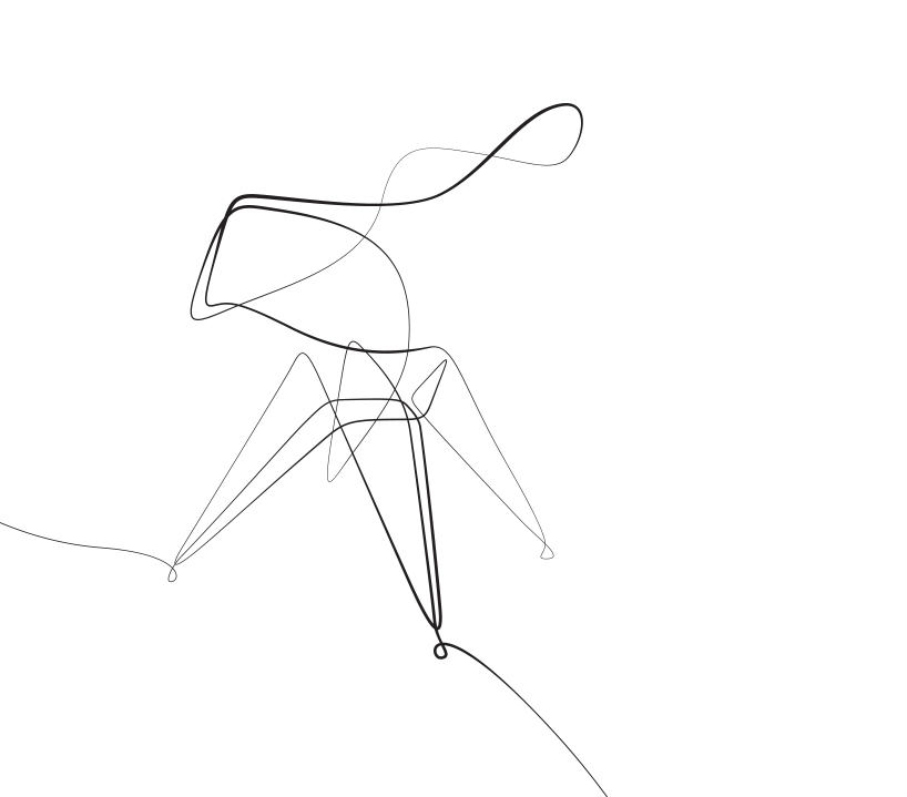 iconic chairs drawn using a single line in illustrations by loooop studio designboom