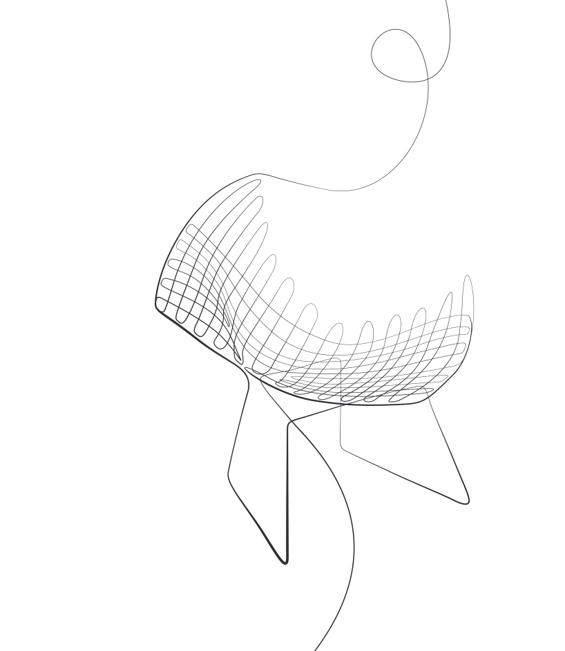 iconic chairs drawn using a single line in illustrations by loooop studio designboom
