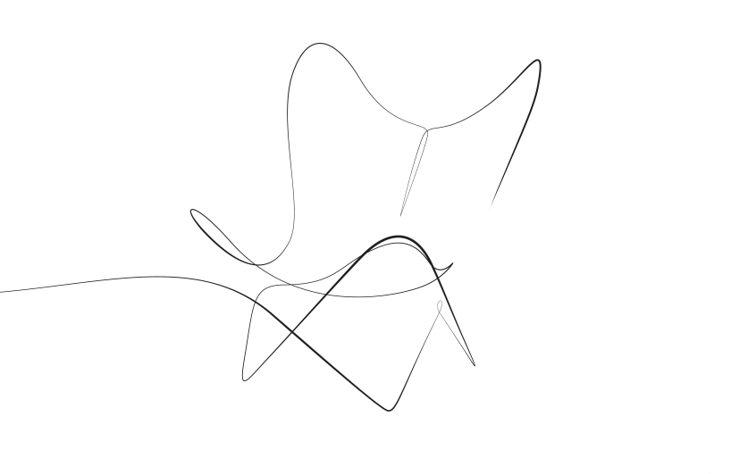 iconic chairs drawn using a single line in illustrations by loooop studio designboom