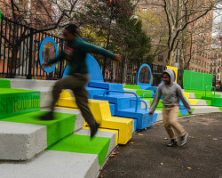 the urban conga revitalizes common corner playscape in bronx, NYC