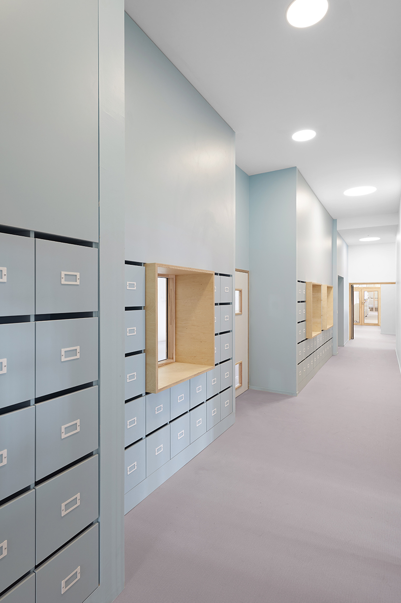 glass-clad mezzanine levels expand renovated nursing school by RMDM in paris