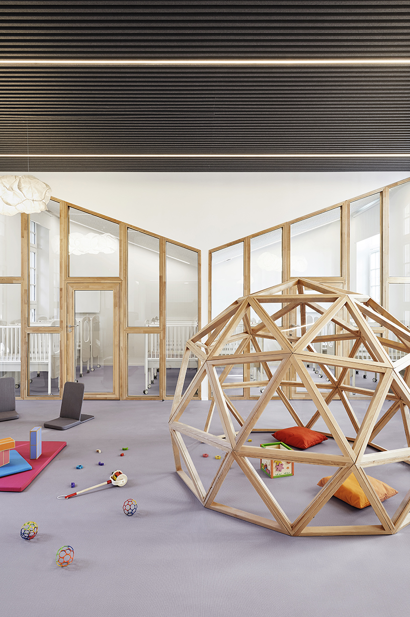 glass-clad mezzanine levels expand renovated nursing school by RMDM in paris