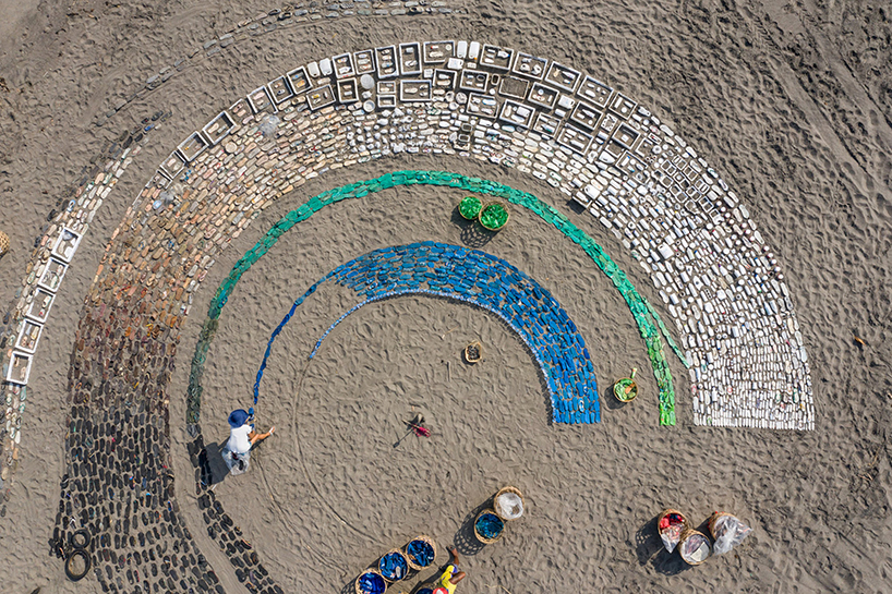 perpetual plastic data sculpture made from 4760 pieces of trash