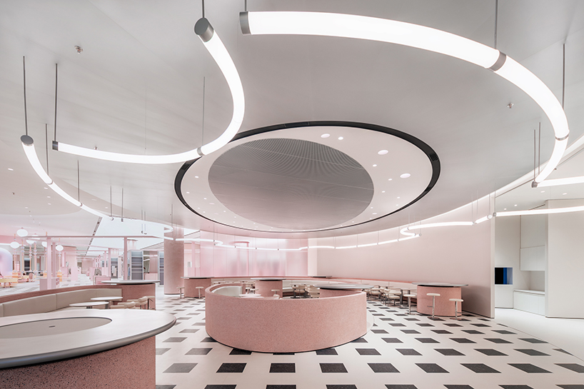 pink ribbon organizes retail display within factory store in inner mongolia