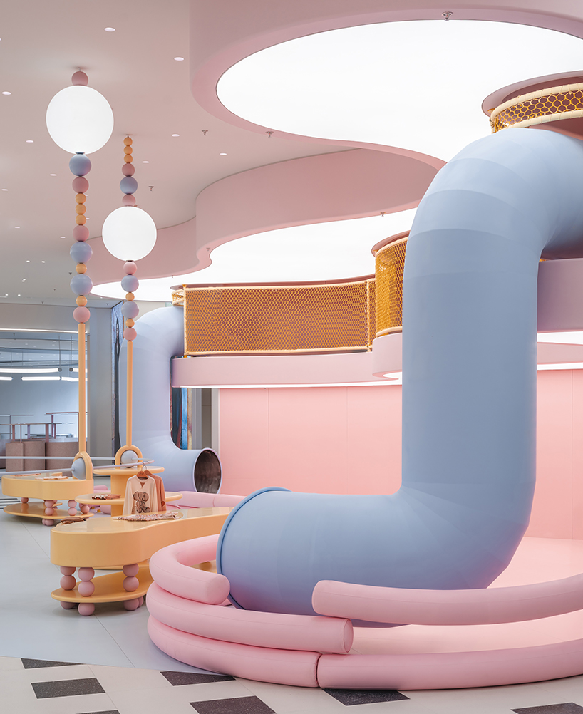 pink ribbon organizes retail display within factory store in inner mongolia