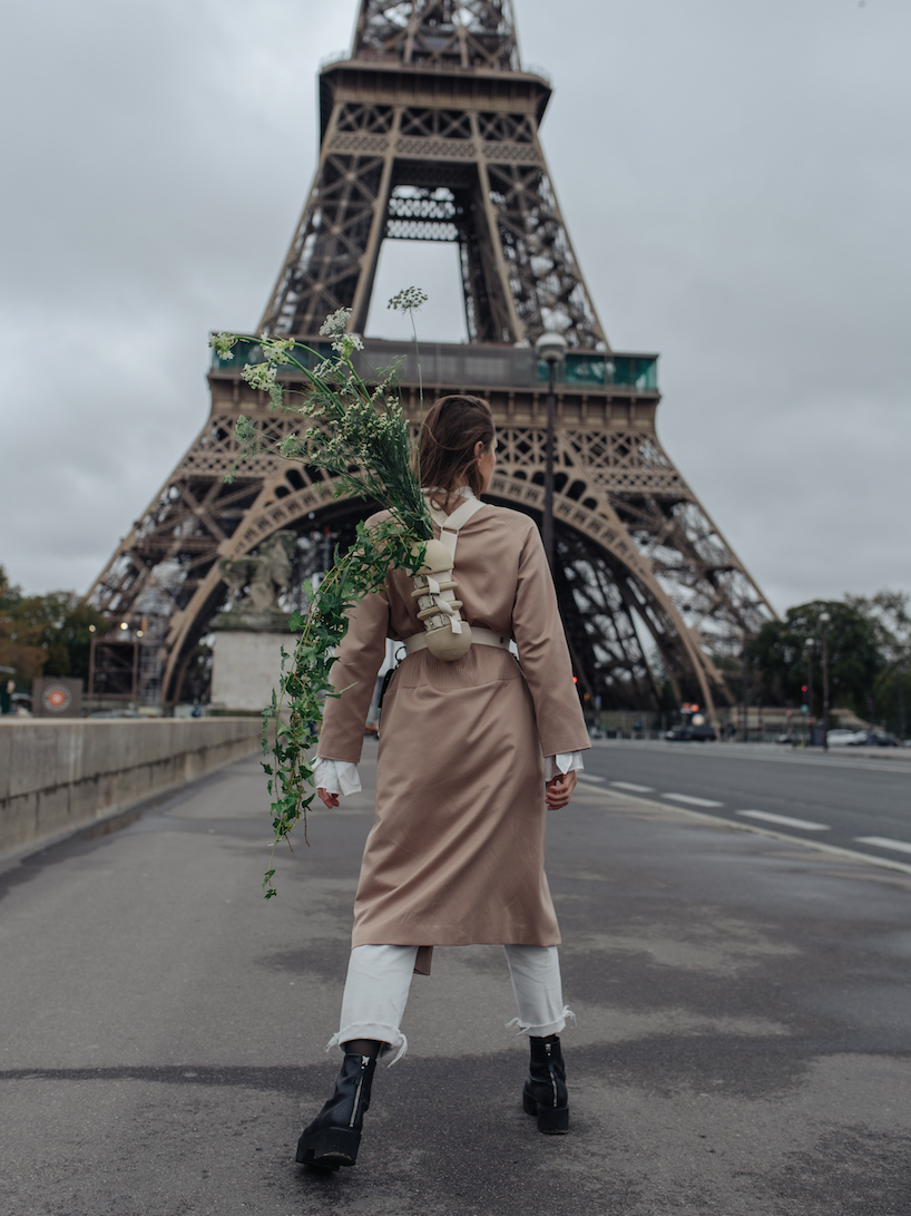 carry your flower bouquets everywhere with this wearable vase by evgeniia kazarezova