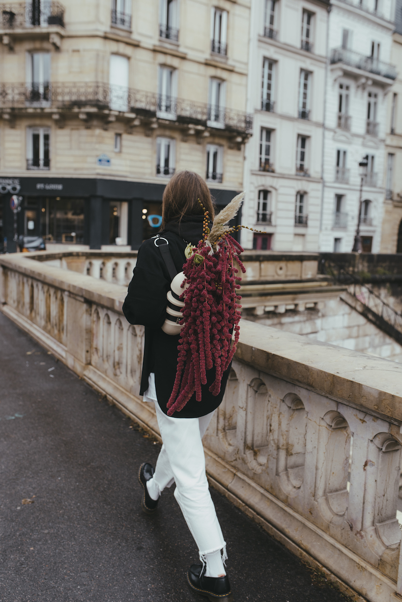 carry your flower bouquets everywhere with this wearable vase by evgeniia kazarezova