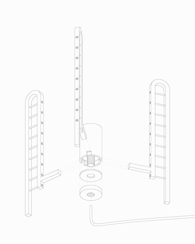 wa upcycled table lamp by akasaki & vanhuyse is crafted from retired tokyo train parts