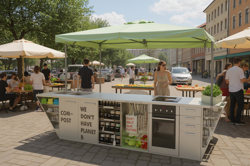 zero waste kitchen city expands domestic prototype into self-sustaining urban ecosystem