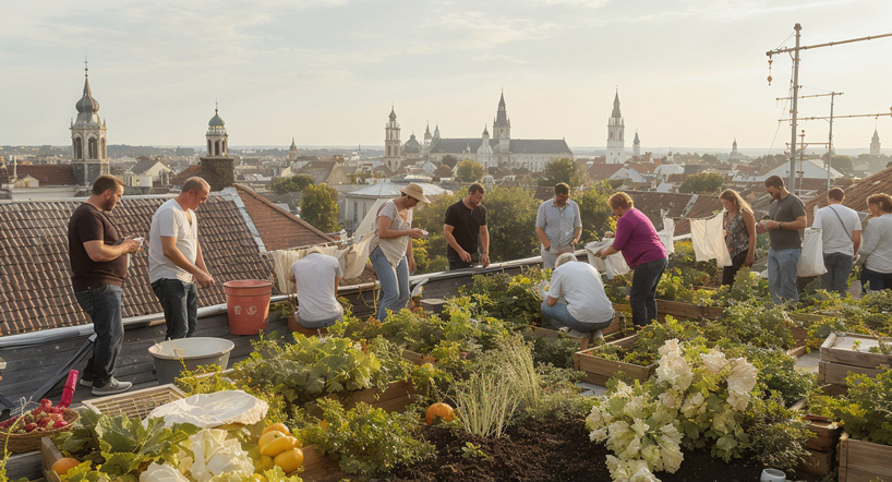 zero waste kitchen city expands domestic prototype into self-sustaining urban ecosystem