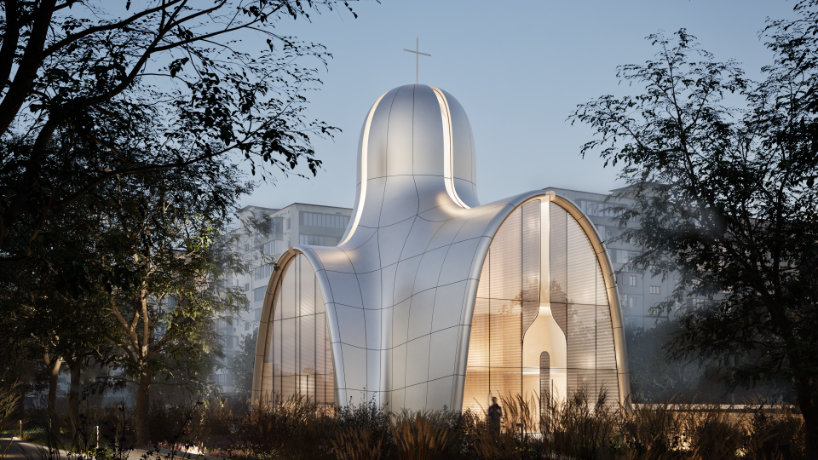 aranchii architects' holy trinity church in kyiv combines sacred space and air raid shelter