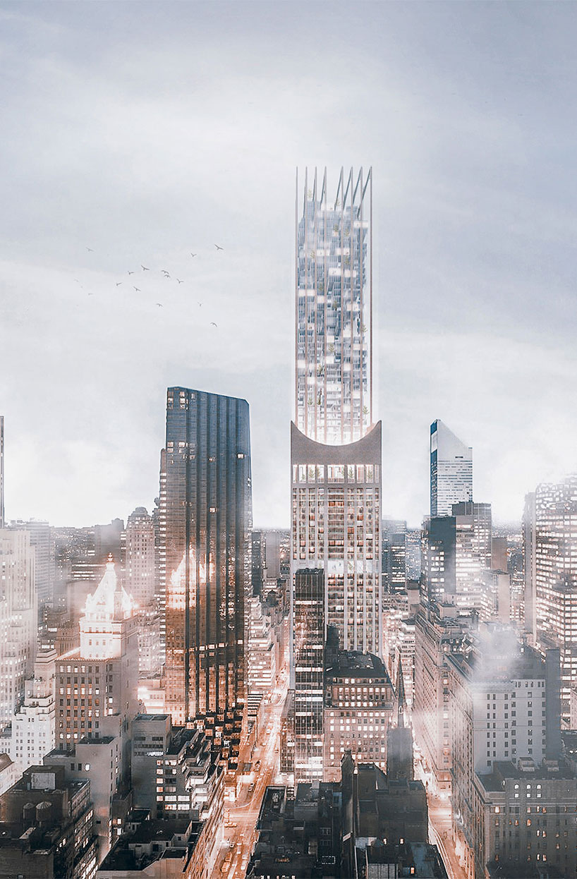an ephemeral tower soars upward from the architectural vestiges of the past 9