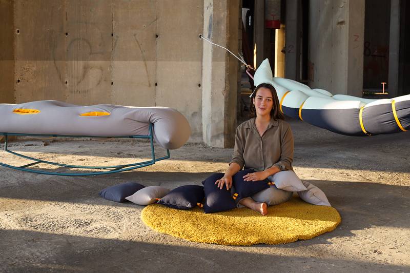 'my second childhood' is a set of soft beanbags that offers you many positions of self hugging