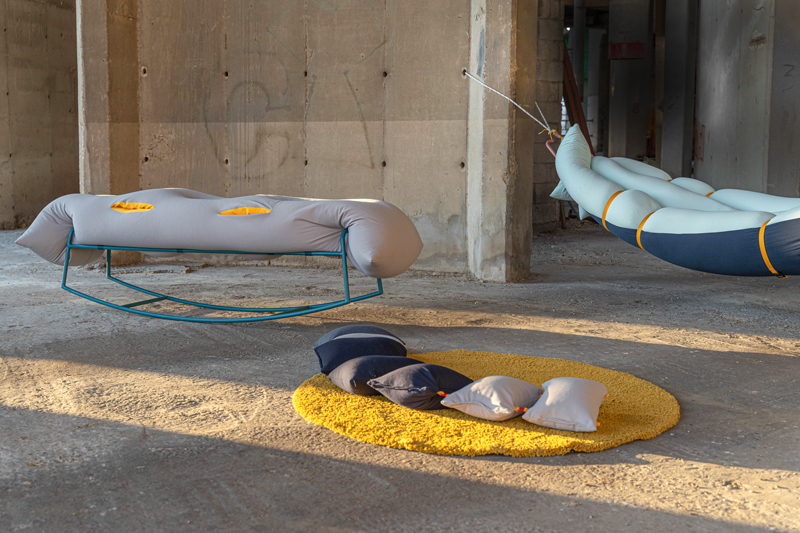 'my second childhood' is a set of soft beanbags that offers you many positions of self hugging