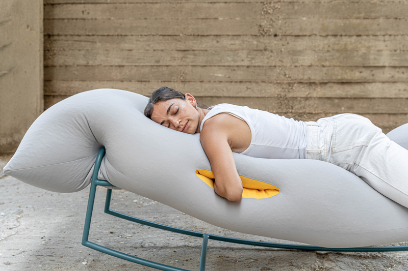 'my second childhood' is a set of soft beanbags that offers you many positions of self hugging
