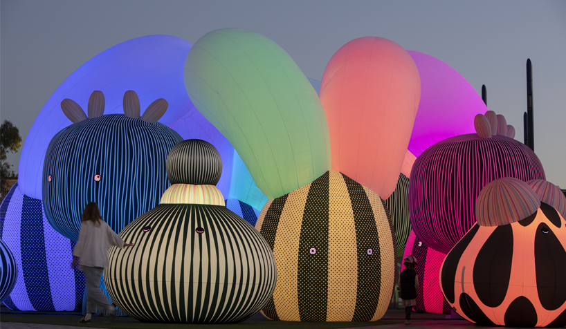 ENESS's 'airship orchestra' installation features 16 otherworldly characters designboom