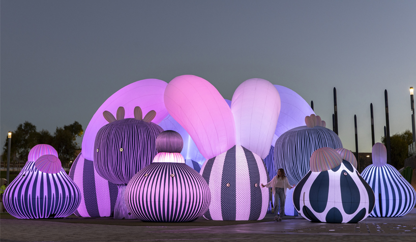 ENESS's 'airship orchestra' installation features 16 otherworldly characters designboom