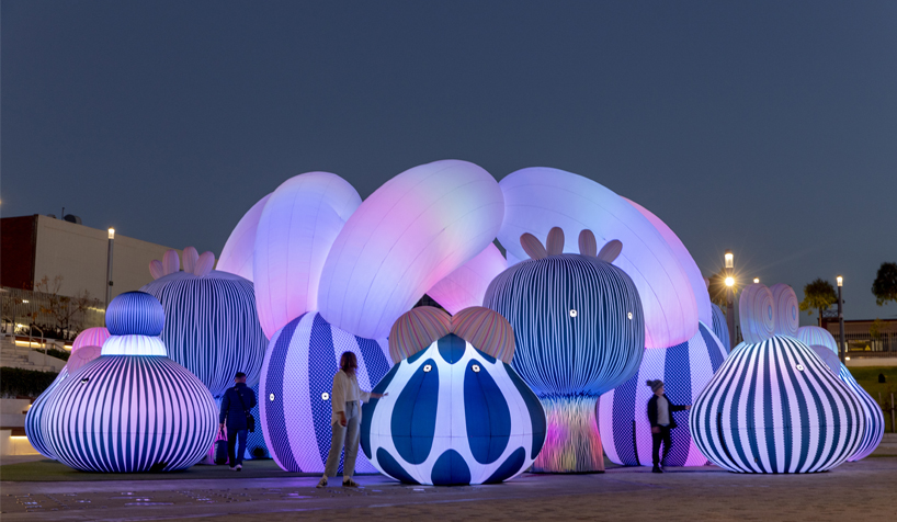 ENESS's 'airship orchestra' installation features 16 otherworldly characters designboom