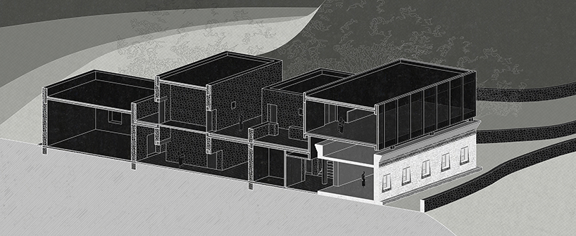 jí architects inserts glazed rectangular box as an extension to the tsempo museum n china
