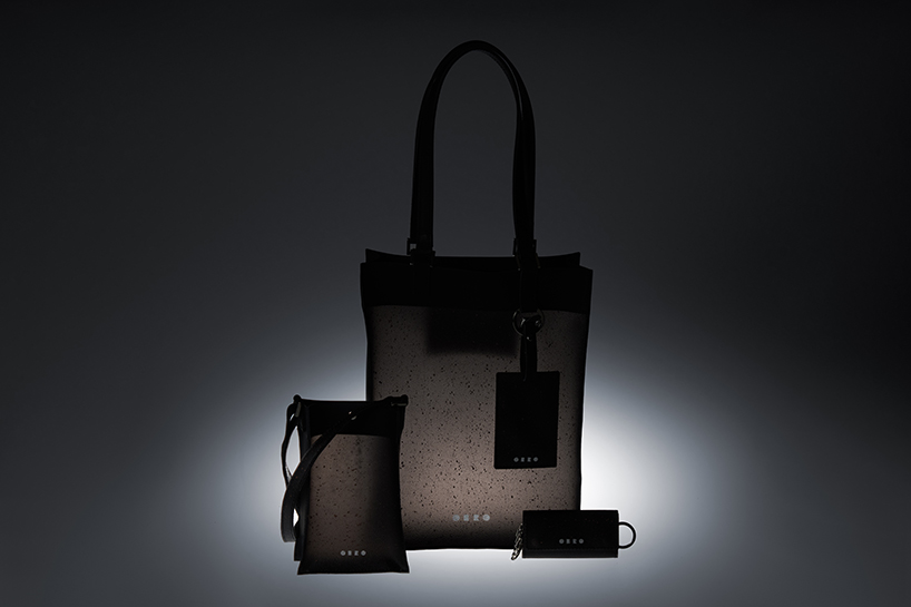 wearable collection repurposes leftover leather powder as translucent composite material