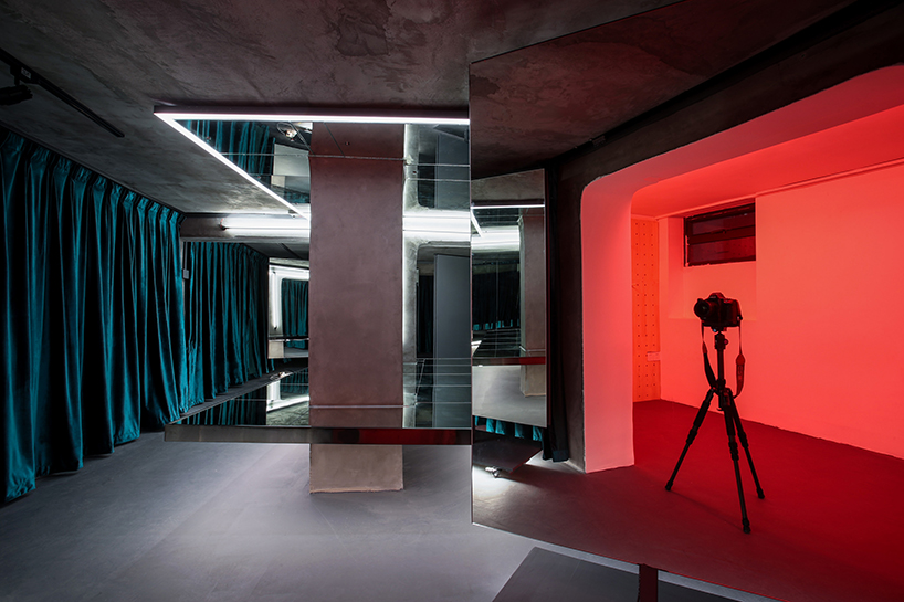 turtlehill turns deserted 45-year-old basement into mirror-clad art space in guangzhou, china