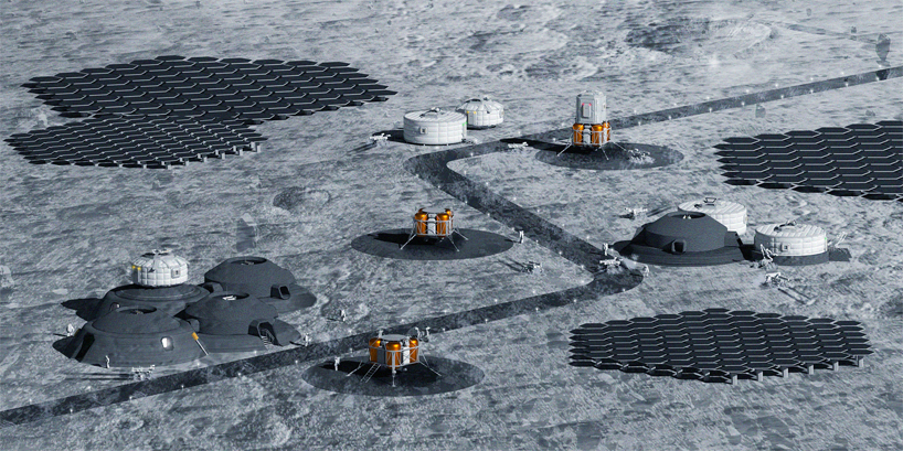 HASSELL's modular moon habitat for EU space agency uses 3D printed