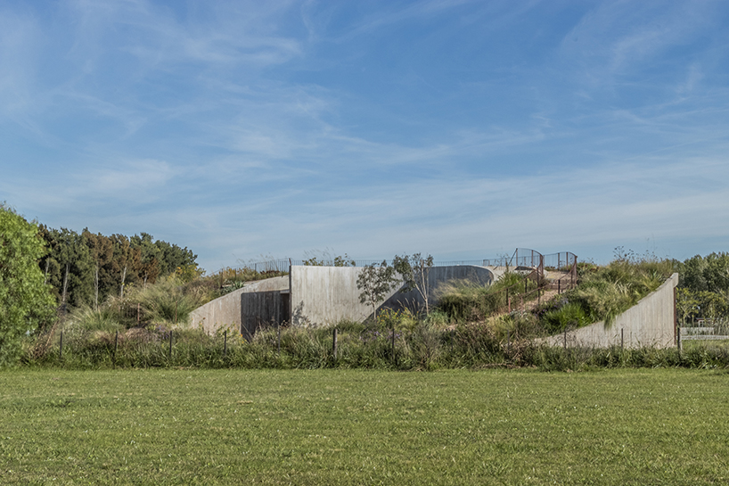 undulating walls emerge from ground to encircle atelierM's shire residence
