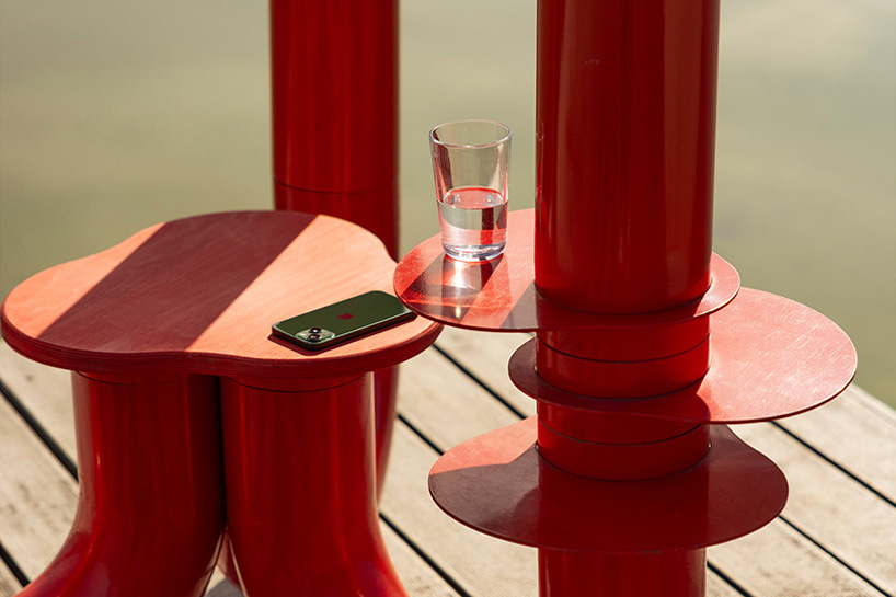 El dispositivo de tres patas convierte la tráquea industrial en un refugio público íntimo